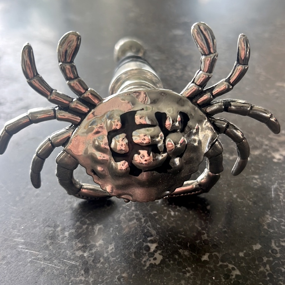 Crab Shaped Metal Bottle Stopper - Silver